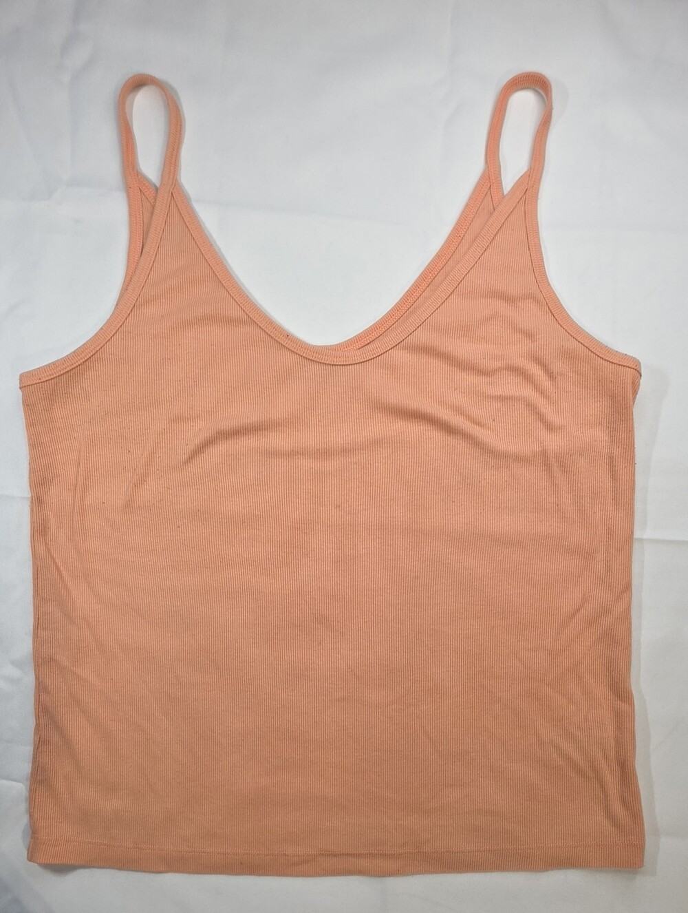 Universal Thread Tank Top Size Large Peach Ribbed V-Neck Sku 0366